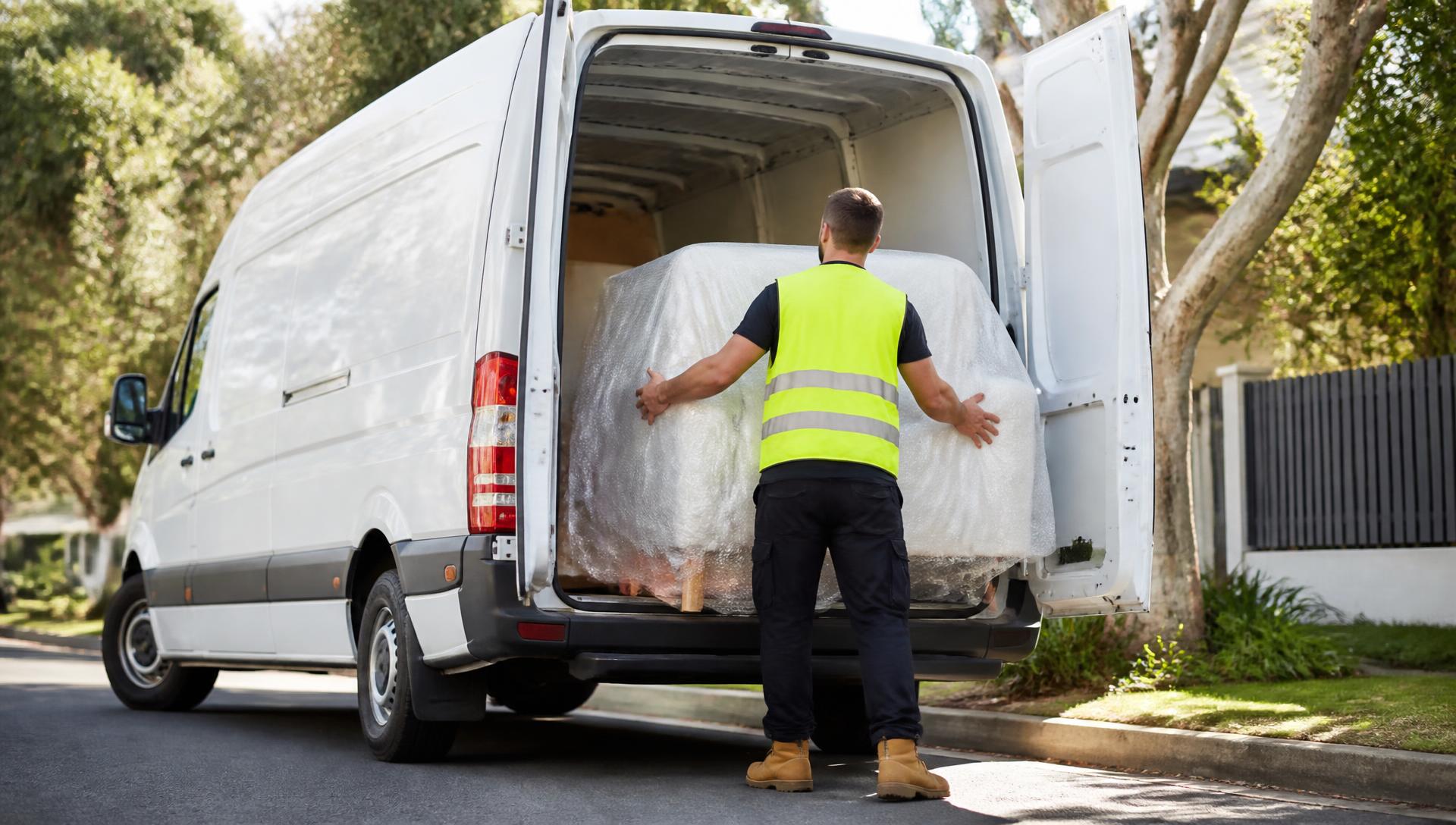 OMG Transport van prepared for an interstate delivery